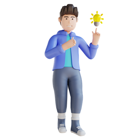 Boy getting idea  3D Icon