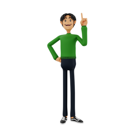 Boy Getting Idea  3D Icon