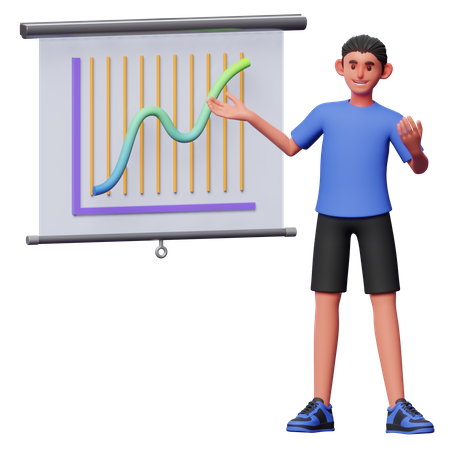 Boy Giving Business Presentation  3D Illustration