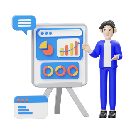 Boy Giving Business Presentation  3D Icon
