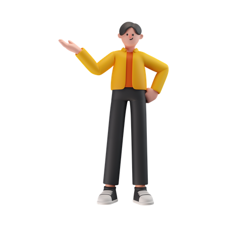 Boy Giving Confused Pose  3D Illustration