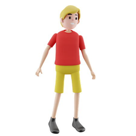 Boy Giving Pose  3D Illustration
