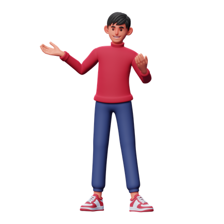 Boy Giving Presentation  3D Icon