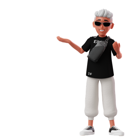 Boy Giving Presentation  3D Icon