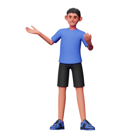 Boy Giving Presentation  3D Illustration