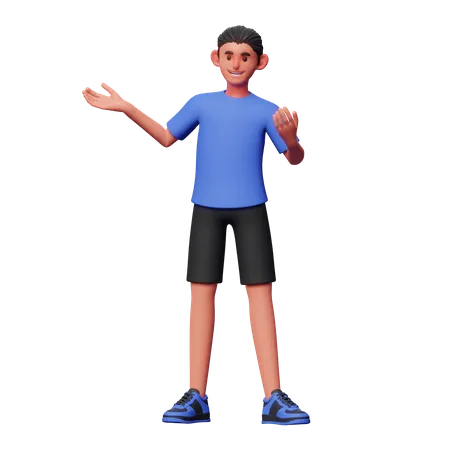 Boy Giving Presentation 3D Illustration