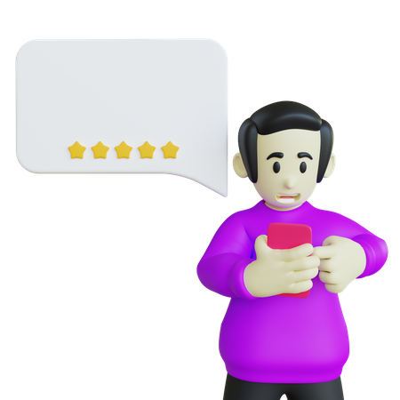 Boy Giving Testimonial Review  3D Icon