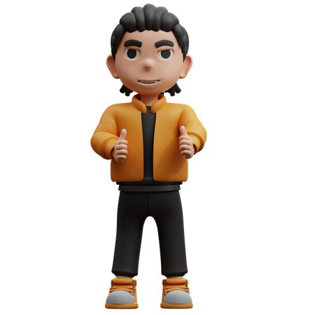 Boy Giving Thumbs Up  3D Icon