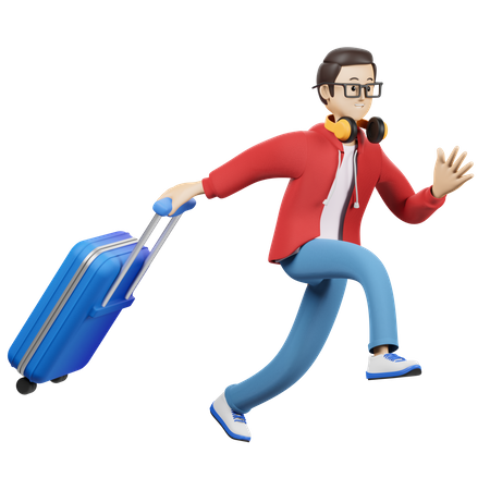 Boy Going For Trip  3D Illustration