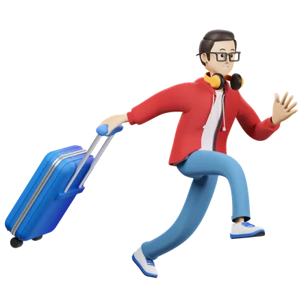 Boy Going For Trip  3D Illustration