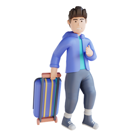 Boy going on vacation  3D Illustration