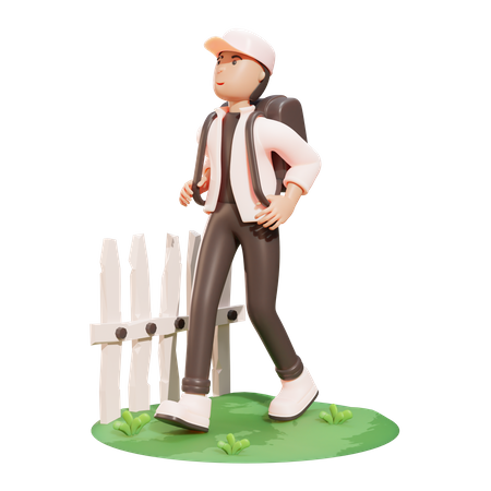 Boy going to school  3D Icon
