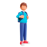 boy going to school emoji 3d
