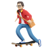 boy on skating 3d logos
