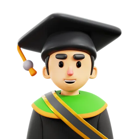 Boy Graduated  3D Icon