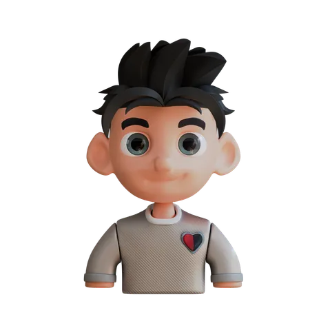 Boy Half Love  3D Icon