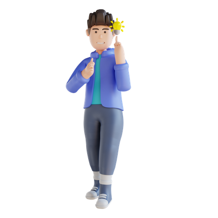 Boy having an idea  3D Icon