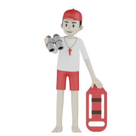 Boy Having Binocular  3D Icon