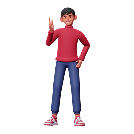 Boy having Idea  3D Illustration