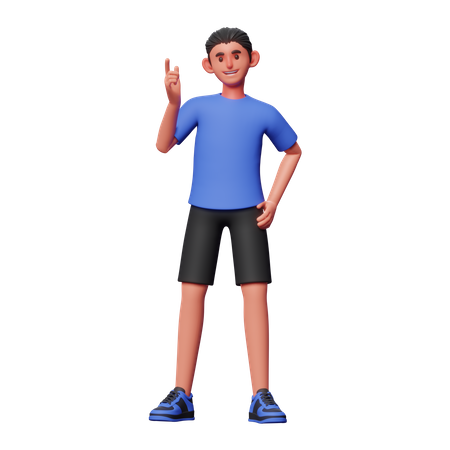 Boy Having Idea  3D Illustration