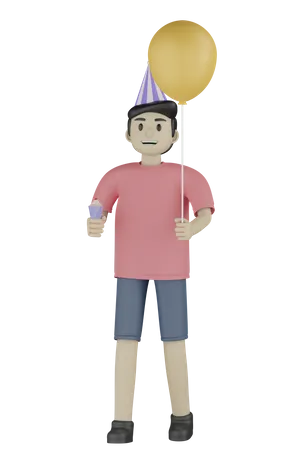 Birthday Man Celebration 3D Illustration