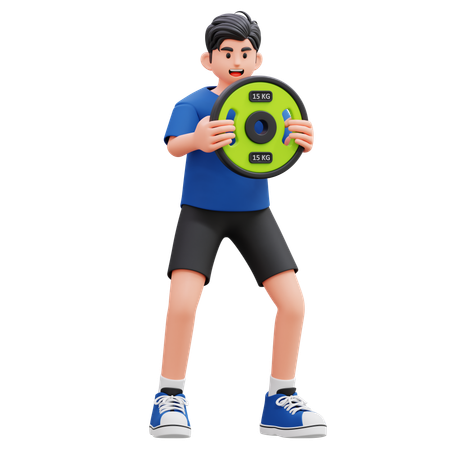Boy Holding Bmx Bike  3D Illustration
