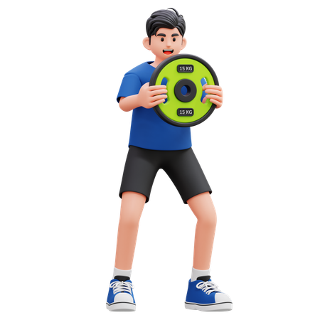 Boy Holding Bmx Bike  3D Illustration