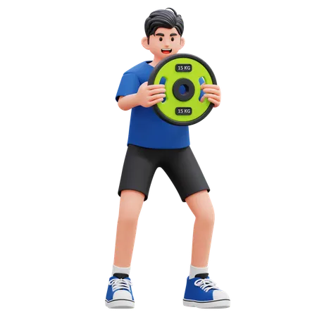 Boy Holding Bmx Bike  3D Illustration