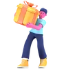 Boy holding gift