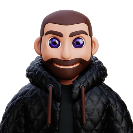 Boy in black jacket  3D Icon