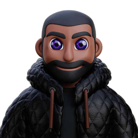 Boy in black jacket  3D Icon