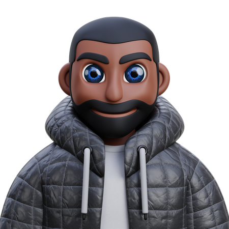 Boy in black jacket  3D Icon