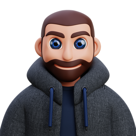 Boy in black jacket  3D Icon