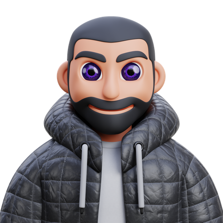 Boy in black jacket  3D Icon