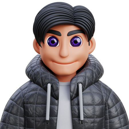 Boy in black jacket  3D Icon
