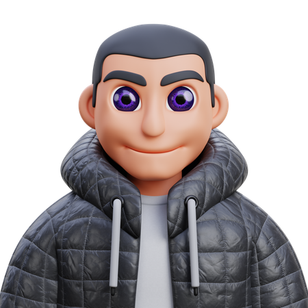 Boy in black jacket  3D Icon