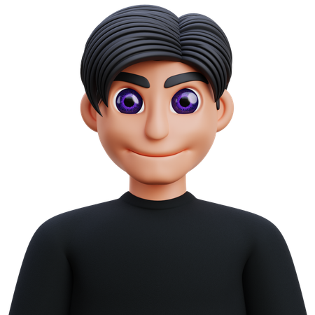 Boy in black tshirt  3D Icon