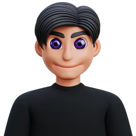 Boy in black tshirt  3D Icon