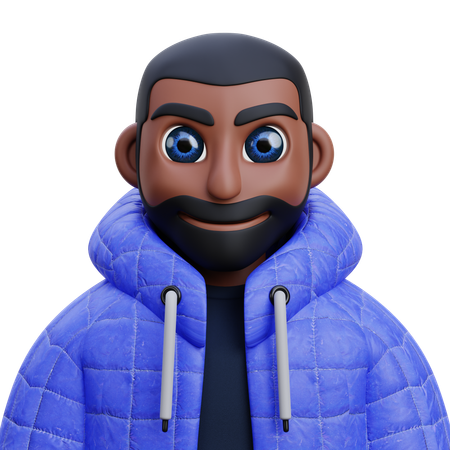 Boy in blue jacket  3D Icon