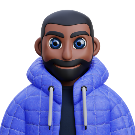 Boy in blue jacket  3D Icon