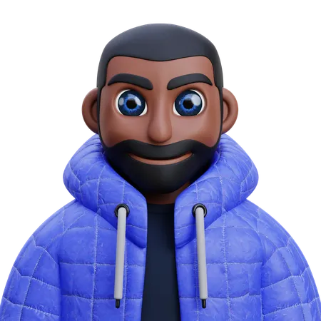 Boy in blue jacket  3D Icon