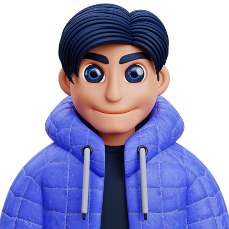 Boy in blue jacket  3D Icon