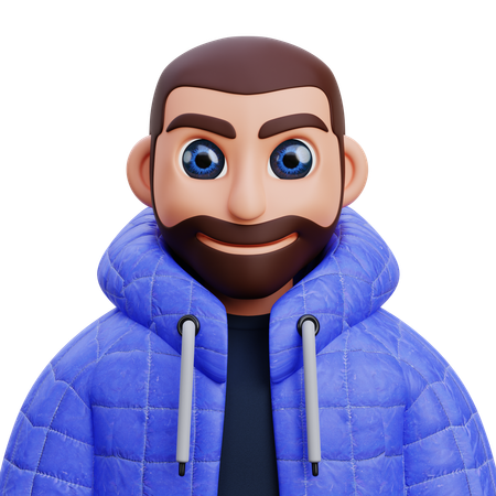 Boy in blue jacket  3D Icon