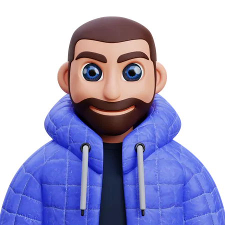 Boy in blue jacket  3D Icon