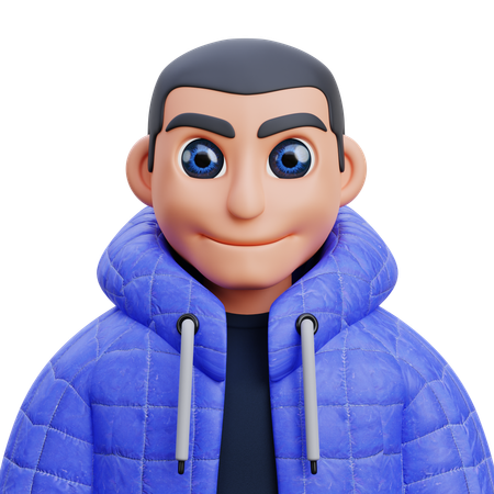 Boy in blue jacket  3D Icon