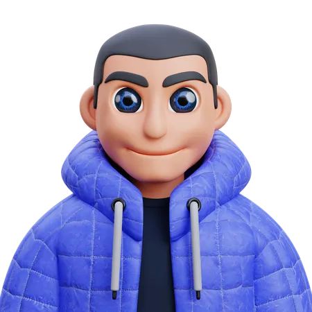 Boy in blue jacket  3D Icon