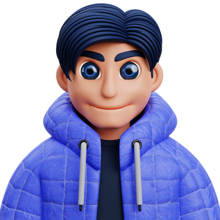 Boy in blue jacket  3D Icon