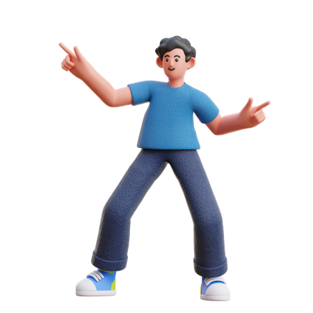 Boy in dancing pose  3D Illustration