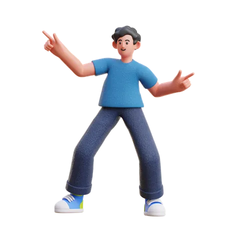 Boy in dancing pose  3D Illustration