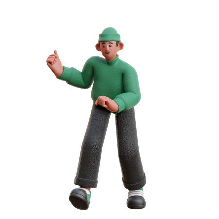 Boy in dancing pose  3D Illustration